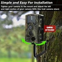 Support de montage universel pour projecteur de caméra de sentier, support métallique réglable à vis de 1/4 pouce d'un seul côté pour la faune en extérieur
