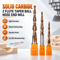 Fraise à queue conique en carbure monobloc pour CNC, fraise de gravure 3D en relief, personnalisable OEM
