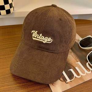 Gorra de béisbol de pana de invierno de alta calidad para mujer, gorras de PANA con logotipo bordado personalizado, gorras de béisbol vintage, venta al por mayor - Product Image 5