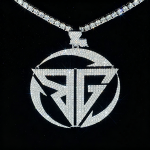 Custom Moissanite Initial <b>Name</b> Pendant Hip Hop Style 925 Serling Silver White Gold Vvs Diamond Logo Pendant <b>Chain</b> Men Jewelry - Product Image 1