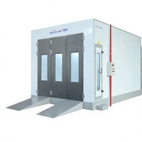 Cabine de peinture Longxiang LX3 personnalisée avec portes pliantes triples, four de cuisson automatique intégré, fenêtres de visualisation et rampes de chargement avant