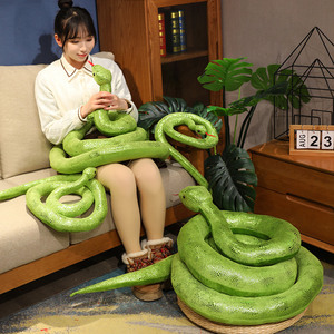 Peluche Gigante <span class=keywords><strong>Anaconda</strong></span> 2025, Serpente Morbido Imbottito Giallo Argento Nero Glitterato, Giocattolo in Peluche Verde, Bambole Serpente in Peluche - Product Image 6