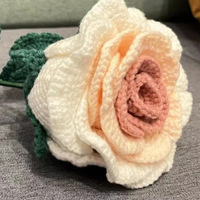 Bunga Mawar Buatan Rajutan Tangan Ukuran Ekstra Besar Dekorasi Rumah untuk Hadiah untuk Istri Paket Bahan