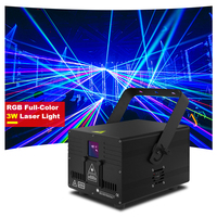 Lumière laser d'animation professionnelle SHTX 3W RGB pleine couleur avec contrôle DMX512, indice de protection IP33, pour mariage, KTV, ambiance de scène