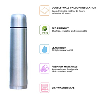 Bouteille d'eau portable en forme de balle, isolée sous vide, réutilisable, pour voyages, bouteille thermos pour boissons chaudes et froides