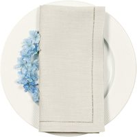 Serviettes de table en lin naturel blanc 20x20 de haute qualité avec ourlet festonné, vente en gros, serviettes de table en coton uni pour les occasions de mariage