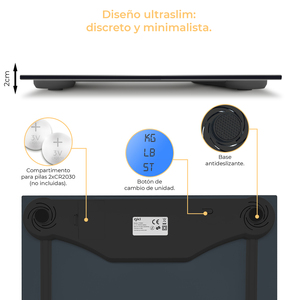 Báscula Digital Fitmaxblack 56.8 Kg con Sensores de Alta Precisión para Baño - Product Image 5