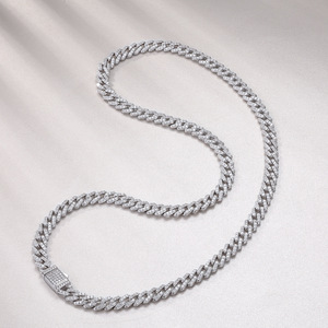 Collar Unisex de Plata S925 con Incrustaciones de Moissanita, Estilo Cubano, Cadena para Suéter, Hip Hop, Tendencia en Todo Lado, Gran Venta - Product Image 2