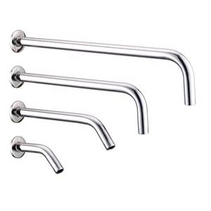 Prix de gros Pomme de douche ronde en acier inoxydable chromée Bras de douche mural avec tube fixe-Accessoire de robinet de salle de bain - Product Image 1