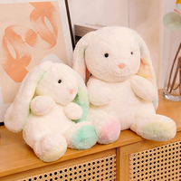Poupée en peluche douce Tie Dye lapin, jouets oreiller Tie Die lapins en peluche avec longues oreilles 40 cm