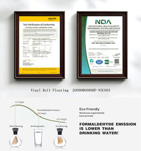 Tapis en rouleau de vinyle d'intérieur antidérapant Linoléum en PVC imperméable avec installation adhésive graphique à texture unie - Product Image 4