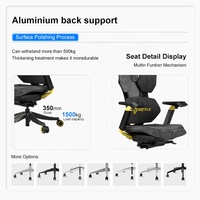 Chaise de bureau pivotante ergonomique pour jeux sur ordinateur, accoudoirs en alliage d'aluminium réglables 5D