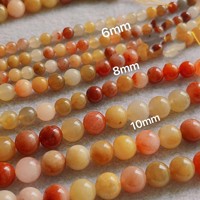 Perles rondes en jade Dong Ling multicolores naturelles en vrac, vente en gros, fournitures pour la fabrication de bijoux, bracelets et colliers DIY