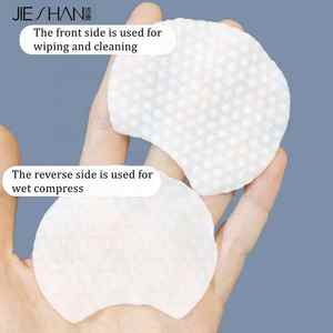 Bantalan katun Viscose 100% 60gsm, ramah lingkungan, bantalan penghilang riasan sekali pakai, bantalan Toner <span class=keywords><strong>Gel</strong></span> kosmetik OEM untuk produk kecantikan wajah - Product Image 5