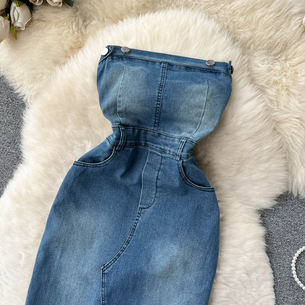 Casual Denim Dress Outfit - Spring Sleeveless Denim Dress Casual Denim Dress Outfit - Spring Sleeveless Denim Dress