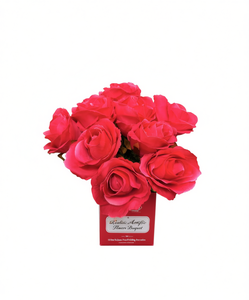 Bouquet di rose artificiali, 12 pezzi, fiori realistici in seta rosa, composizione per decorazioni domestiche e matrimoni - Product Image 1