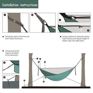 260X140 cm Retoo Camping <span class=keywords><strong>Hamac</strong></span> avec Moustiquaire Ultraléger Respirant pour Trekking Randonnée Nylon Voyage <span class=keywords><strong>Hamac</strong></span> - Product Image 5