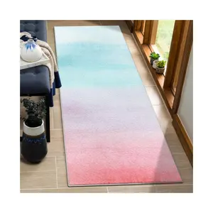 beautiful gradient runner rugs printed design nice slip rug for bedroom fluffy plush cushion carpet colorful soft runner carpets