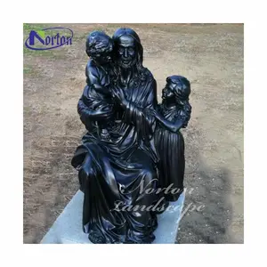 Arte de metal decoração ao ar livre, tamanho de vida bronze latão religioso virgem mãe maria escultura para quintal