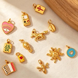 Crea la Tua Collana con Ciondoli Personalizzati |   Ciondoli Portafortuna Impermeabili in Acciaio Inossidabile a Forma di <span class=keywords><strong>Occhio</strong></span> Malvagio, Cuore, Ape, Sole, Cavallo, Mahjong per Gioielli Fai da Te - Product Image 2