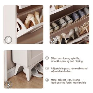Gabinete Zapatero de Madera Estrecho, Organizador de Zapatos Independiente <span class=keywords><strong>con</strong></span> <span class=keywords><strong>Cajones</strong></span> Abatibles - Product Image 6