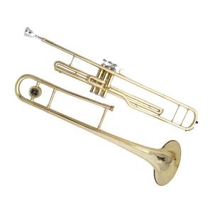 <span class=keywords><strong>Trombone</strong></span> à piston en Si bémol, finition dorée, instrument de musique pour étudiants et orchestres - Product Image 4