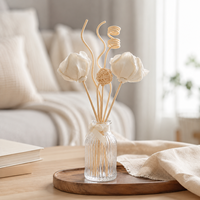Diffuseur d'arômes en rose de bois de Sola naturel de 6 cm, roseaux en rotin, parfum durable, décoration, en stock, vente en gros