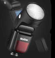 Flash pour appareil photo Godox V1 Pro TTL HSS, temps de recyclage de 1,5 s, tête ronde, lampe de modélisation LED intégrée, compatible avec Sony, Canon et Nikon