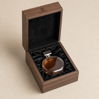 Boîte cadeau de parfum en bois de noyer de luxe, écologique, avec doublure en velours gravé pour emballage de marque haut de gamme