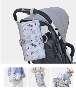 Almohadilla para cambiar pañales, alfombrilla para cambiar pañales de bebé impermeable portátil, bolsa para mamá, bolsa multifunción para pañales - Product Image 3