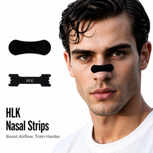 Bandes buccales noires HLK Sport, adhésif puissant, améliore le flux d'air, respiration buccale, meilleur sommeil, hypoallergénique, camomille, certifié CE - Product Image 1