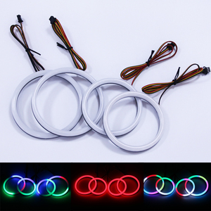Anneau lumineux LED en coton 70mm-160mm, multicolore RGB, contrôle par application smartphone, effet de poursuite, éclairage Angel Eyes pour voiture - Product Image 3