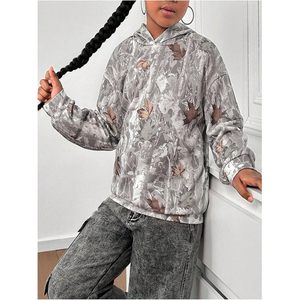 RoseSeek Sweat-shirt à capuche camouflage pour fille, à manches longues, respirant, en tricot, décontracté pour femme - Product Image 2