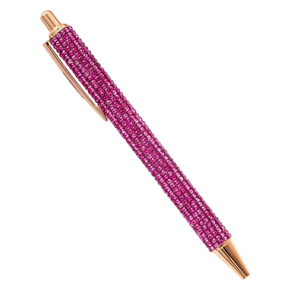 Poteau rose poudré avec ferrures dorées.