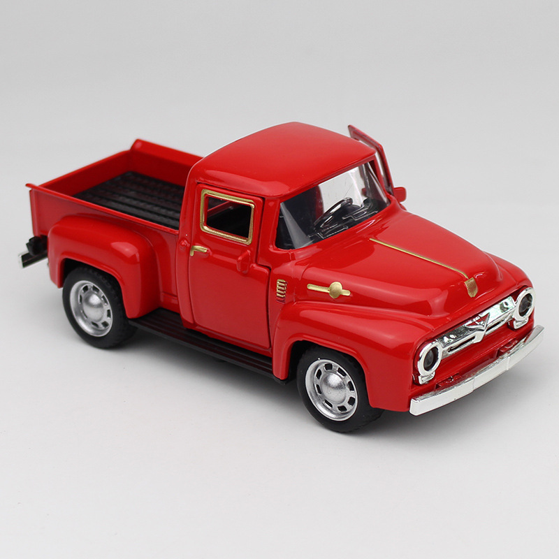 Camioncino retrò blu neve rosso