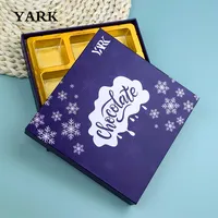 Embalagem personalizada de caixa de chocolate, embalagem com inserção luxo rígida de logotipo da caixa de chocolate