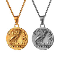 Street Man Vintage Art Grieks Mythologie God Zeus Ketting Roestvrij Staal Aartsengel Engel Hanger Romeinse Munt Ketting