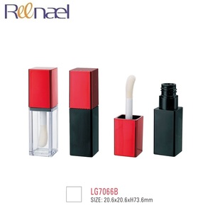ผนังคู่บรรจุเครื่องสำอางสีดำของเหลวลิปสติกภาชนะสแควร์ลิปกลอซอฟท์หลอดกับ Doe เท้า Applicator - Product Image 4