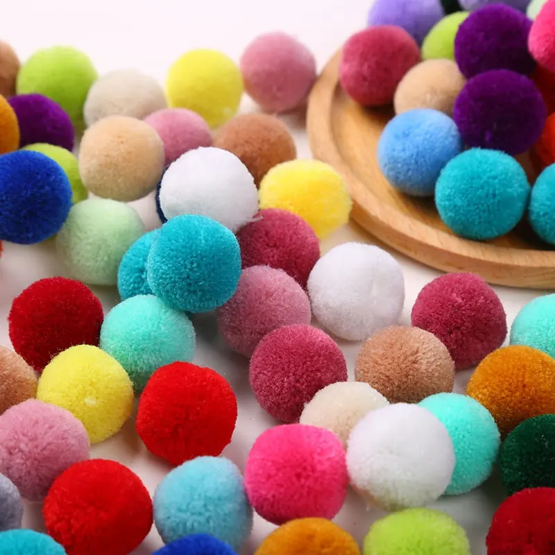 1.5-5.0 cm Round Yarn Pom Pom Balls Colorful Pompoms DIY Handmade Play Cotton Party Yarn Balls Jewelry Accessories