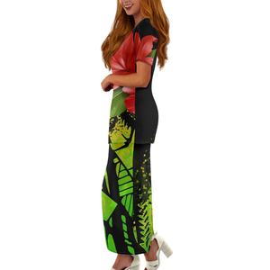 हैवायन प्राम कपड़े 2025 शाम के सुंदर चर्च की पोशाक पोशाक पहने महिला दो टुकड़े सेट पुलेसी पॉलिनीशियन पारंपरिक पोशाक - Product Image 3
