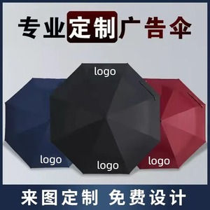 ร่มพับสามตอนสีดำไวนิลแบบอัตโนมัติ ป้องกันแดดฝน พร้อมโลโก้สั่งทำ ร่มธุรกิจ ของขวัญ ร่มโฆษณา - Product Image 5
