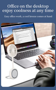 Ventilateur portable magnétique mini pour bureau et voiture avec anneau lumineux et support de téléphone pour iPhone 17/16 Pro - Product Image 3