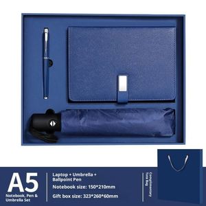 Paraguas Corporativo de Lujo, Cuaderno A5 de Tapa Dura de Cuero PU, Logotipo Personalizado Bordado, Caja de Regalo, Artículos para Reuniones, Set de Regalo con Bolígrafo - Product Image 4
