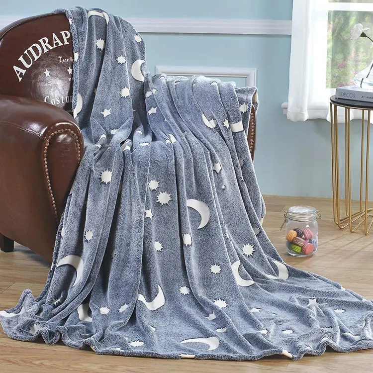 Светящиеся звезды и крутые вещи для детей Флисовое одеяло удобное светящееся в темноте одеяло со звездой луной