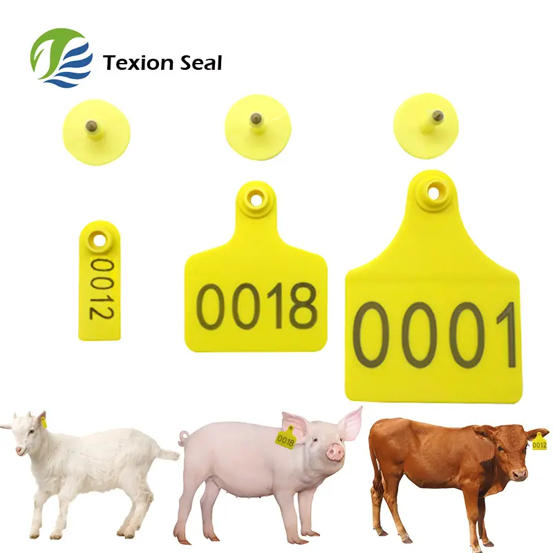 Étiquette d'oreille de cochon certifiée ISO 17717 TXES 002 de 30mm de diamètre avec numéro