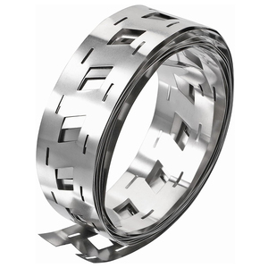 Bande d'acier nickelée à biseau décalé pour packs de batteries au lithium 18650, languette de connexion perforée nickelée - Product Image 1