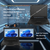 Ordinateur portable robuste portable de 15,6 pouces à double écran Intel Core I9 IP65 pour conditions extrêmes Fiabilité inégalée Ordinateur portable robuste