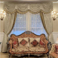 Rideaux Jacquard de style américain vintage de luxe, rideaux occultants de haute qualité pour la décoration des fenêtres du salon à la maison