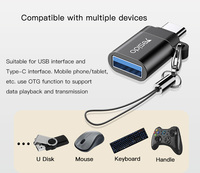 GS06 YESIDO Mini Adaptador OTG Tipo-C a USB, Lector de Tarjetas, Transmisor de Datos y Energía para Teléfono Móvil