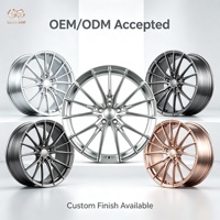 Jantes en alliage forgé à prix d'usine 18-24 pouces 5x112 5x120 Argent satiné 15 rayons pour tuning sportif